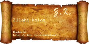Zilahi Kolos névjegykártya